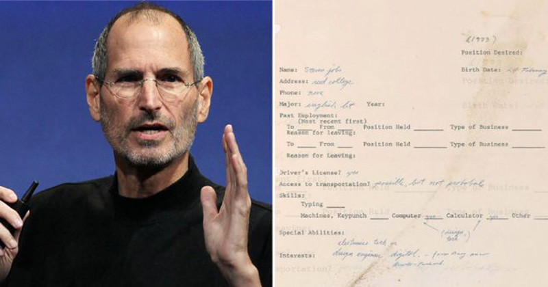 Steve Jobs’ 1973 Job Application Written 3 Years Before He Founded Apple